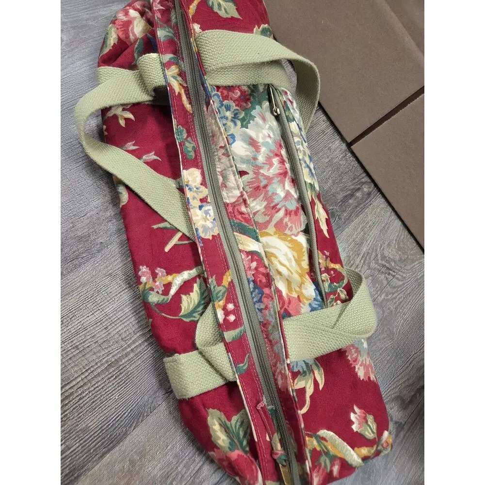 Vintage 80’s Gloria Rae Travel Bag/Tote Cotton Tapestry Floral Shoe Bag Carry On